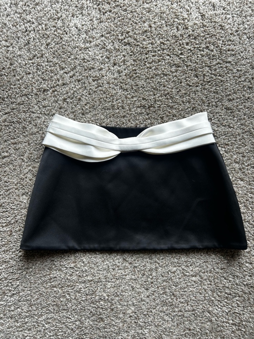 FANCI Black Mini Skirt with White Twist Detail